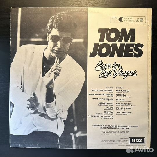 Tom Jones – Live In Las Vegas (Англия 1969г.)