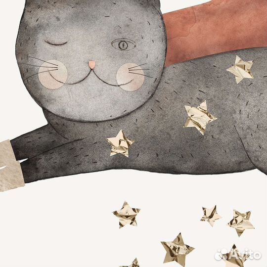 Постер с летающим котом, Звездопад