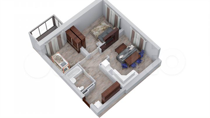 2-к. квартира, 60,3 м², 8/16 эт.