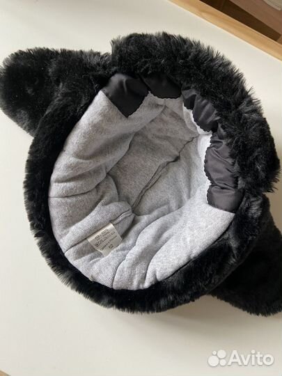 Шапка ушанка детская черная 52