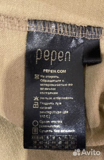 Джемпер pepen, со вставками из натуральной кожи