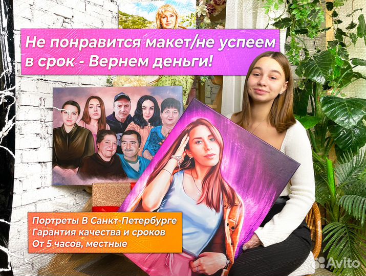 Портрет по фото, портрет на холсте