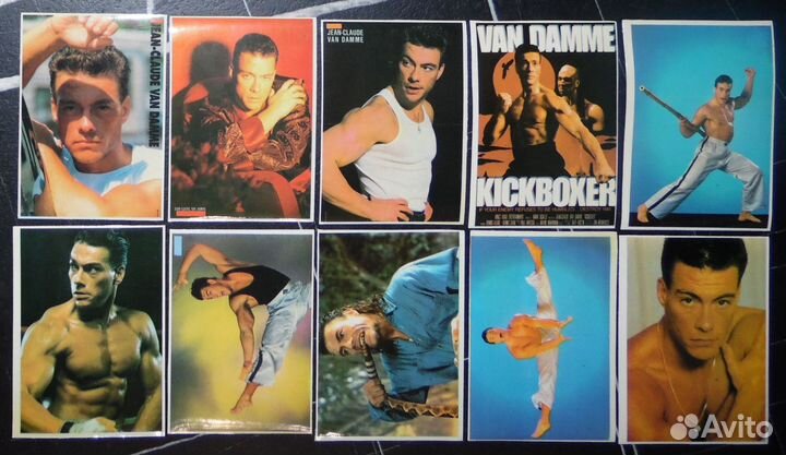 Наклейки Ван Дамм Шварц и др звёзды Голливуда 90-х