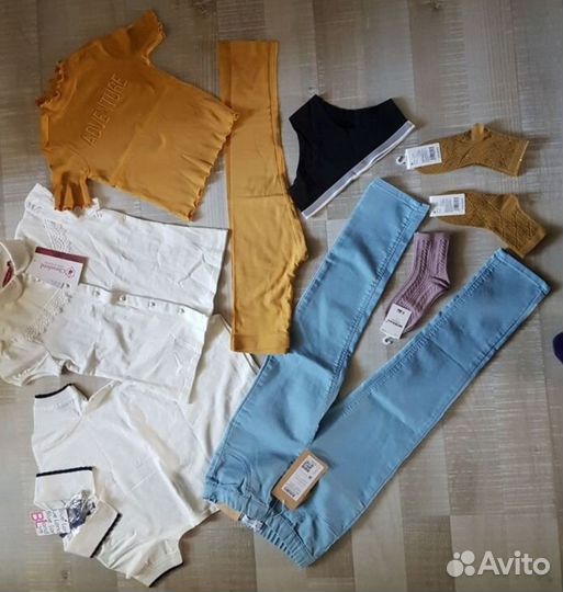 Пакетом новые вещи на девочку 128см