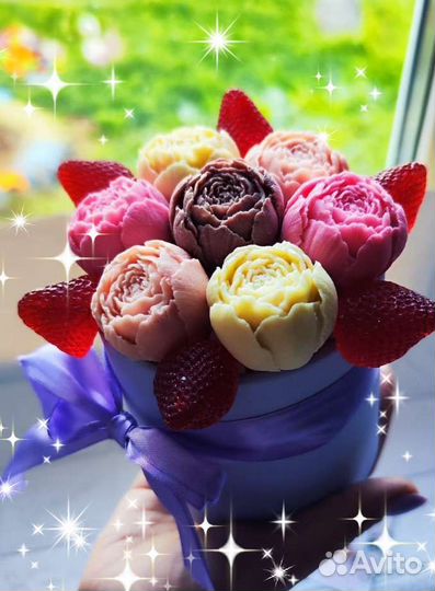 Букет из шоколадных пионов