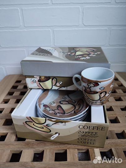 Чайный сервиз новый, кофейный сервиз, чашки фарфор