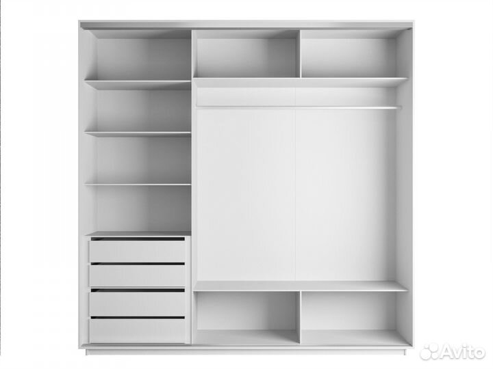 Шкаф купе белый с зеркалами