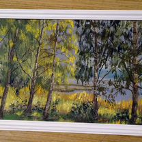 Пейзаж Роща, холст, масло, 39 х 22