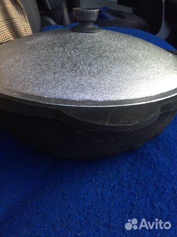 Казан чугунный узбекский 6 л крышка алюминий