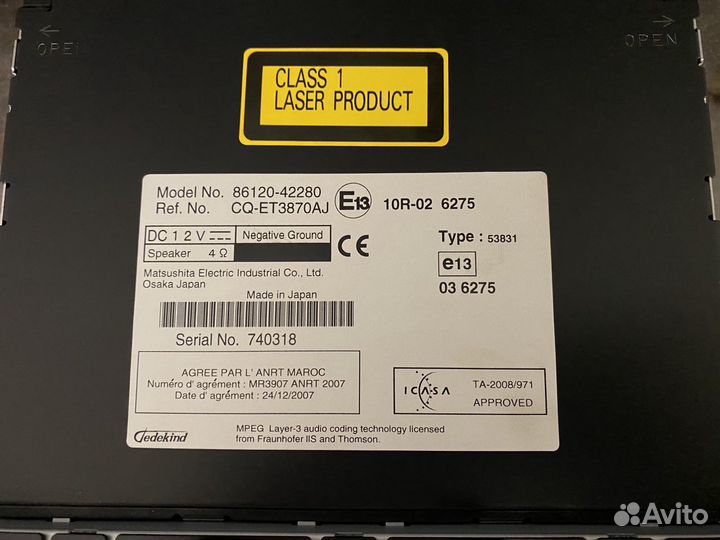 Штатное головное устройство Toyota Rav4