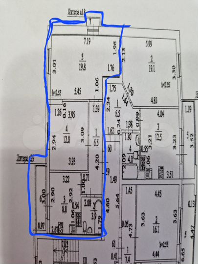 2-к. квартира, 54 м², 3/9 эт.