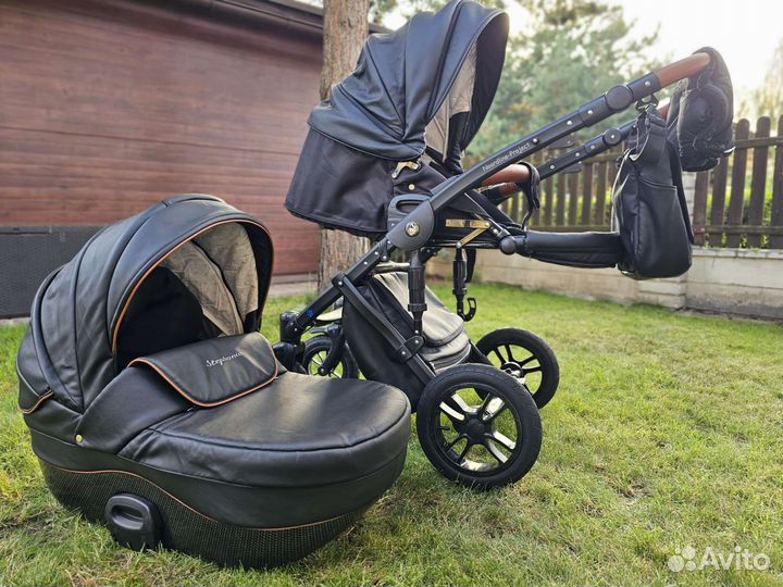 Коляска детская 2 в 1 Noordline кожа