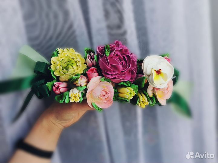 Подарок из зефира, тюльпаны