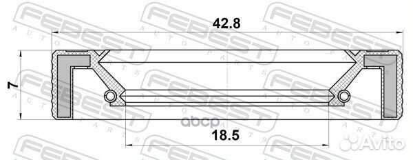 Сальник рулевой рейки 18.5x42.8x7x7 KIA sorento