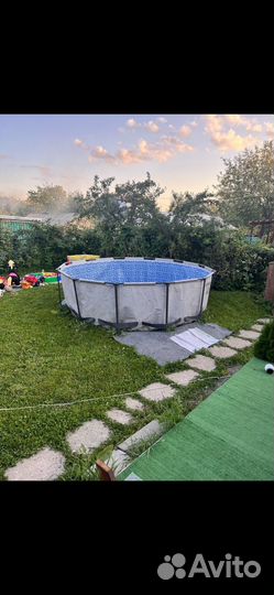 Каркасный бассейн intex круглый 3 м