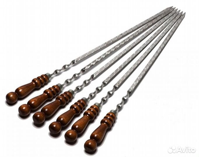 Шампуры профессиональные с деревянной ручкой