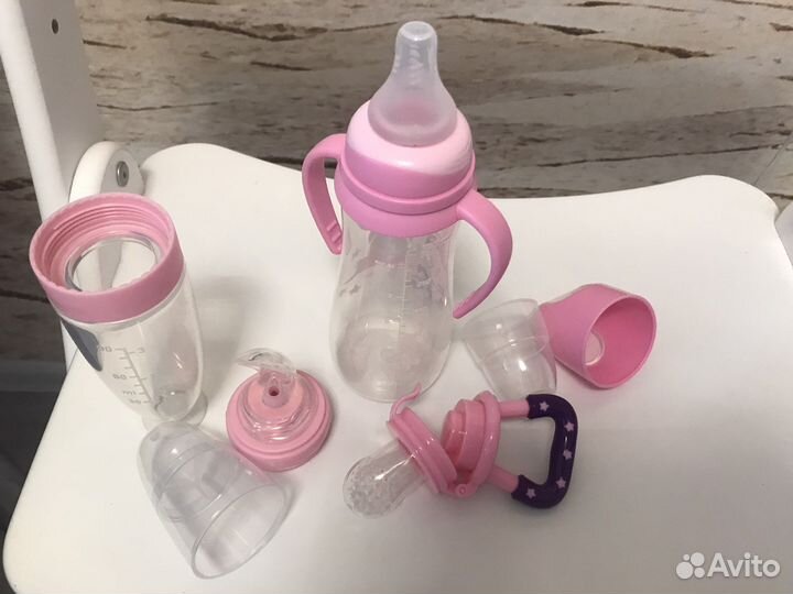 Бутылочка, ложка дозатор, ниблер, пустышки,футляр