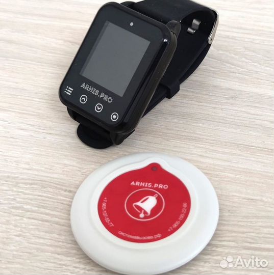 Влагозащищенный пейджер, кнопка вызова официанта