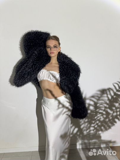 Шуба из премиального экомеха под песца