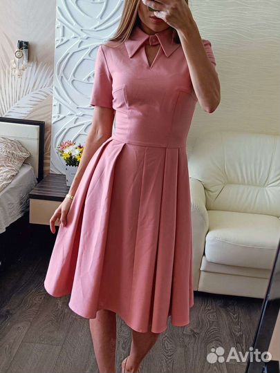 Платье розовое xs 40