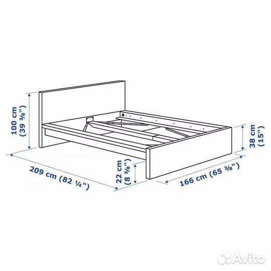 Кровать Икеа IKEA malm мальм Доставка РФ