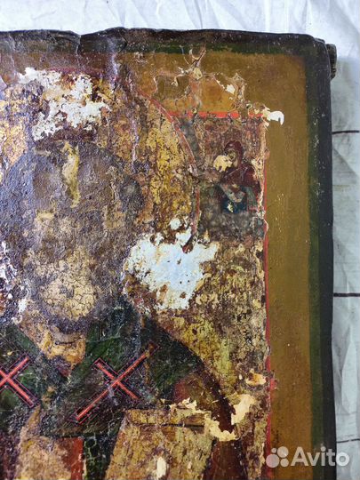 Икона старинная Николай Чудотворец. В реставрацию