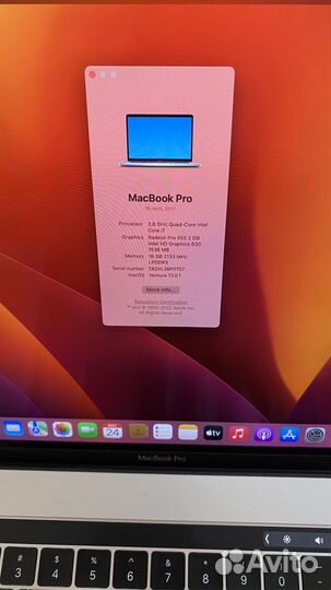 Apple MacBook Pro 15 TouchBar 2017 i7/16gb