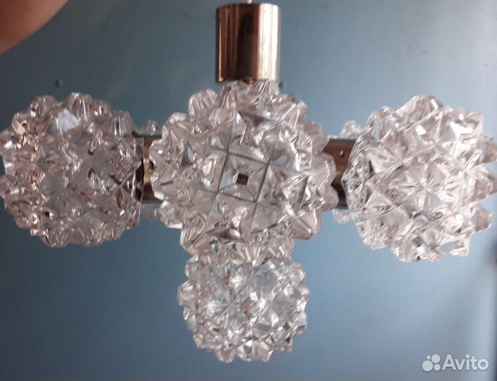 Хрустальная люстра чехословацкая винтажная
