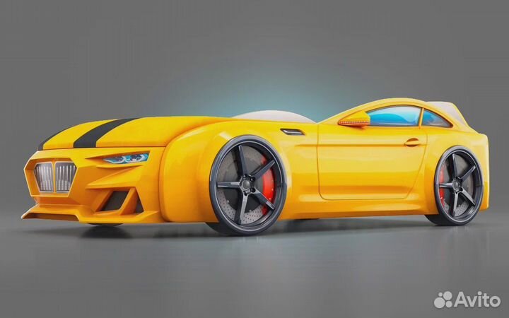 Кровать-машина Dynamic-М Мультибренд (цвет желтый)