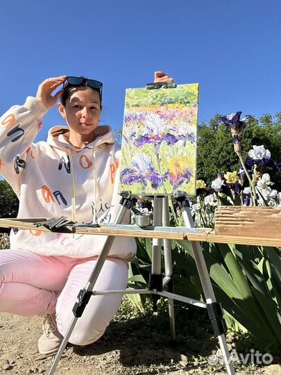 Картина маслом. Ирисы. Никитский Ботанический Сад