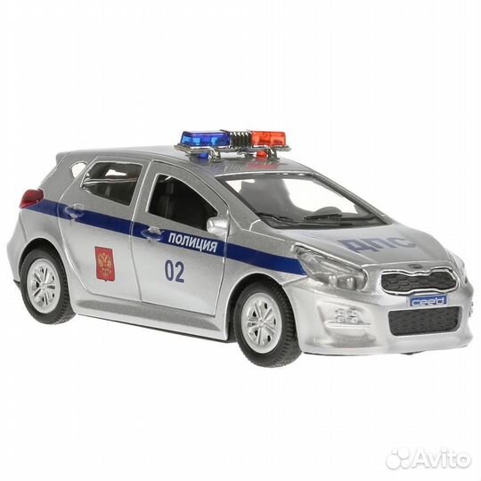 Машина Kia Ceed Полиция 12 см серебристая металл инерция Технопарк ceed-police