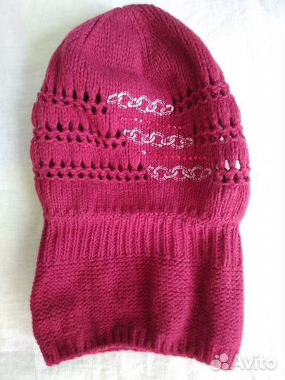 Шапка-берет вязанная женская шерсть