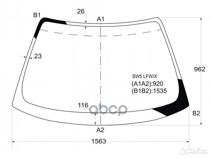 Стекло лобовое honda saber/inspire 95-98 SW5 LF