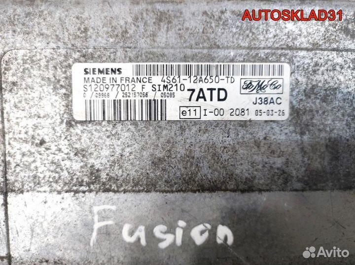 Блок эбу Ford Fusion 4S6112A650TD 1.4 Бензин