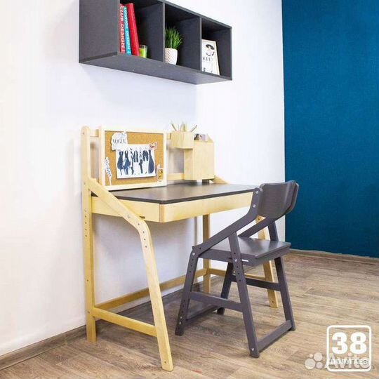 Растущий стул «Робин Wood» серый