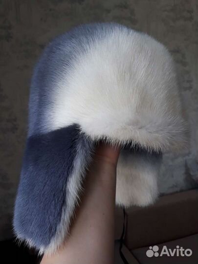 Шапка ушанка из кролика