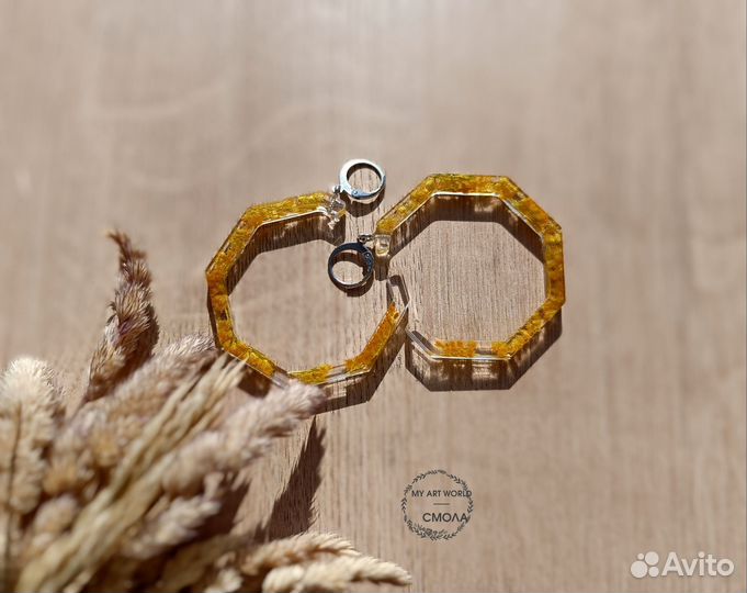 Серьги с сухоцветом