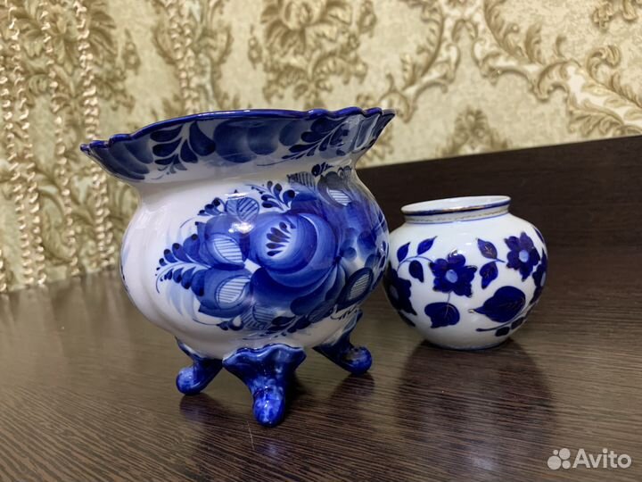 Конфетница и вазочка Гжель СССР