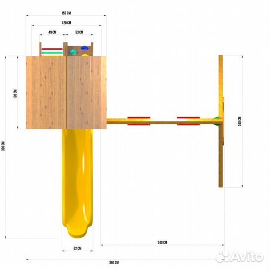 Детская деревянная площадка Jungle Gym JC8 