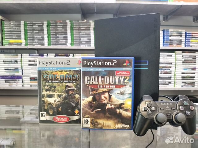 Sony PS2 Fat + Call of Duty 2 и Socom 2