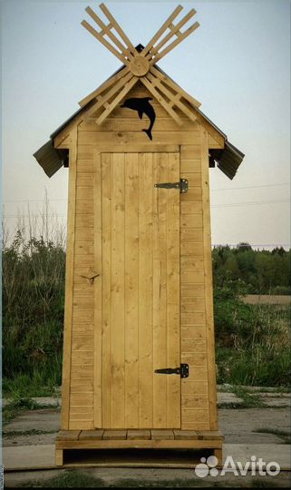 Дачный туалет деревянный прямоугольник хюи 672