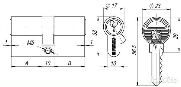 Цилиндровый механизм личинка; 59626