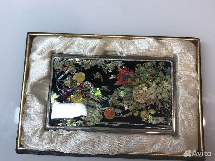 Визитница с перламутром ручной работы