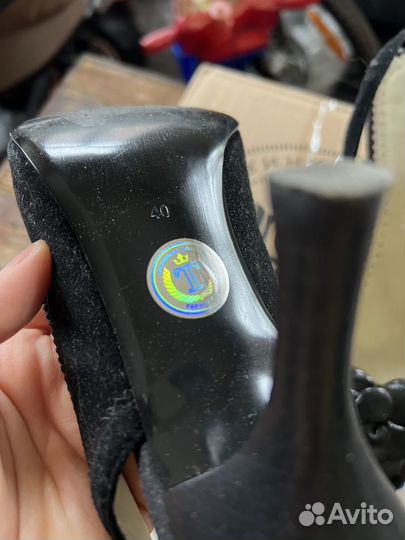 Босоножки черные терволина