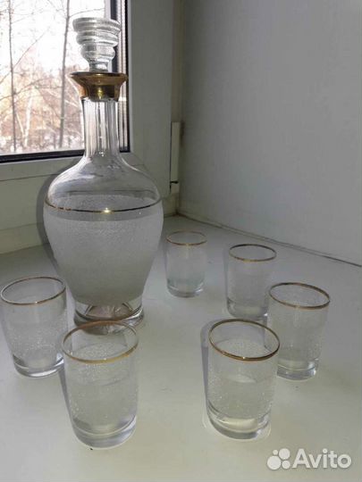 Винный набор из чешского стекла с напылением