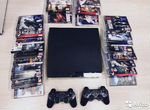 PS3 Playstation 3 sony PS3 Slim + 40 игр MK FIFA