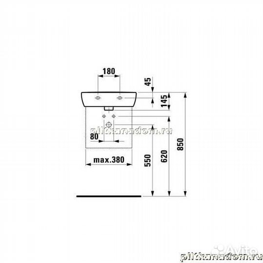 Laufen Pro A 8.1195.1.000.104.1 раковина 45х34