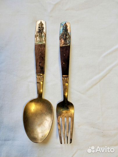 Винтажный набор ложка вилка