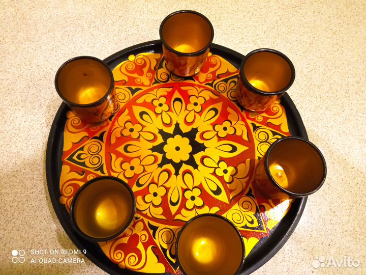 Коньячный набор Золотая хохлома СССР