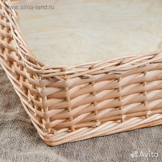 Лоток плетеный из лозы, 45 х 40 х 12 см